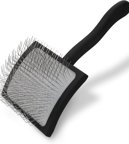 Big K Dog Slicker Brush for Dogs (Goldendoodles, Labradoodles, Poodles), Groom like a Professional, Fluff Detangle Style, Saves Time Energy, Black, Large
