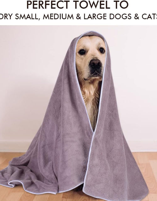 Load image into Gallery viewer, Dog Towel Super Absorbent Pet Bath Towel Microfiber Dog Drying Towel for Small, Medium, Large Dogs and Cats 30Inch X 50Inch Purple

