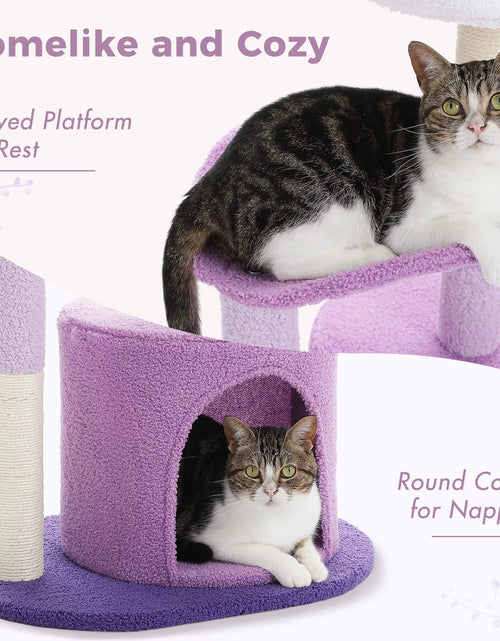 Load image into Gallery viewer, Cactus Cat Tree with Curved Perch Cozy Cat Condo Small Cat Tower with Removable Top Bed Cat Scratching Post for Indoor Cat Toys
