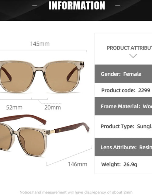 Load image into Gallery viewer, Vintage Square Frame Sunglasses for Women Men 2026 Trendy Retro Wood Grain Plastic Frame UV 400 Protection Eyepeice
