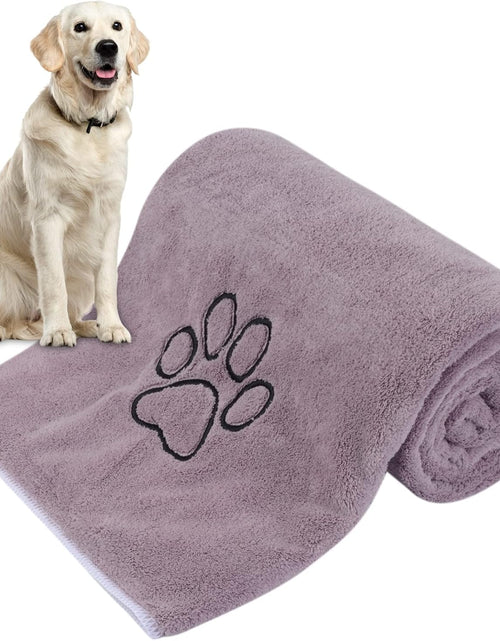 Load image into Gallery viewer, Dog Towel Super Absorbent Pet Bath Towel Microfiber Dog Drying Towel for Small, Medium, Large Dogs and Cats 30Inch X 50Inch Purple
