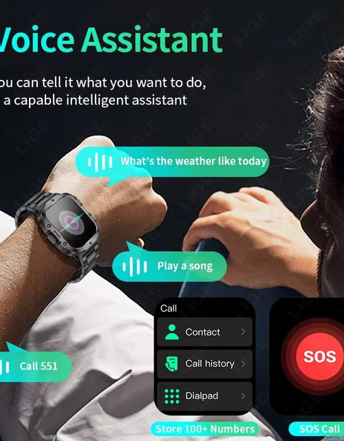 Load image into Gallery viewer, New Smart Watch 1.96 Inch Screen 420 Mah Bluetooth Call Voice Assistant Watch Sports Fitness Waterproof Smartwatch for Men
