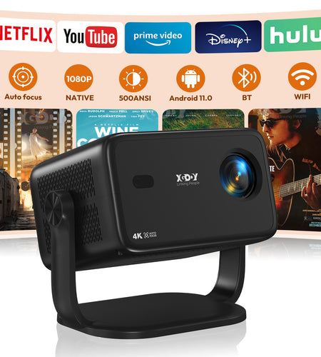 4K Smart Projector 18000 Lumen LED 1080P Wifi Bluetooth UHD Home Theater US