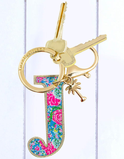 Load image into Gallery viewer, Leatherette Initial Keychain, Letter Bag Charm for Women
