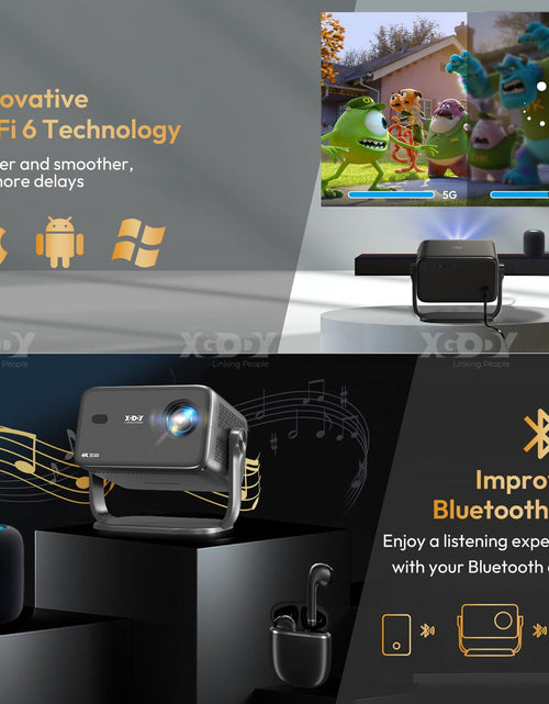 Load image into Gallery viewer, 4K Smart Projector 18000 Lumen LED 1080P Wifi Bluetooth UHD Home Theater US
