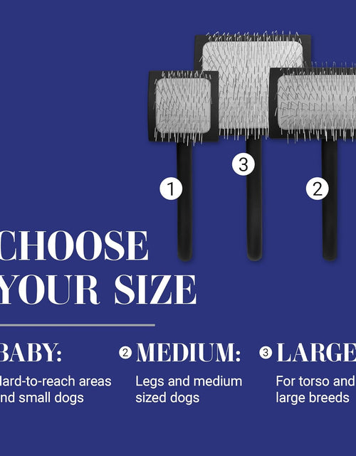 Load image into Gallery viewer, Big K Dog Slicker Brush for Dogs (Goldendoodles, Labradoodles, Poodles), Groom like a Professional, Fluff Detangle Style, Saves Time Energy, Black, Large
