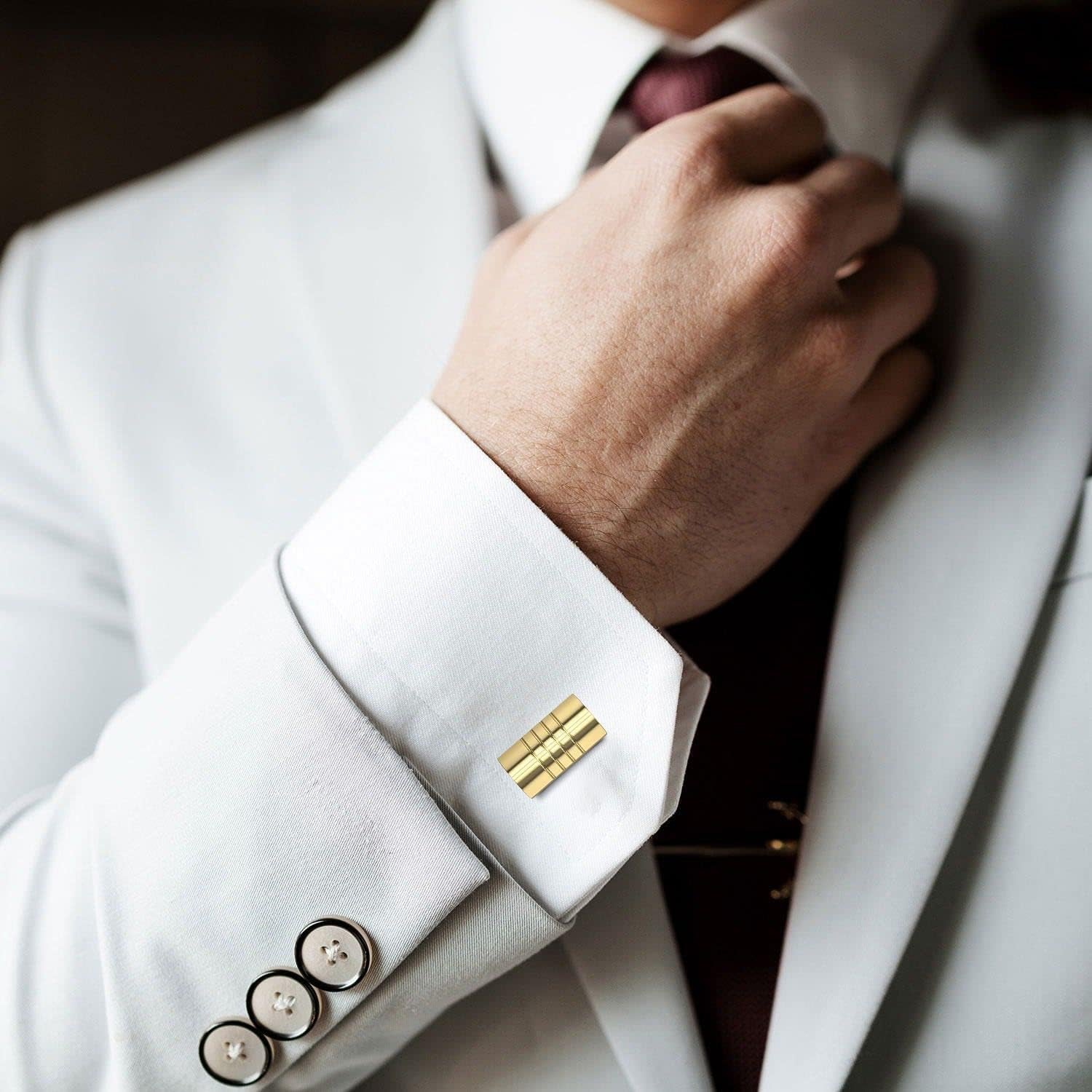 Stainless Steel Cuff Links Classic Tuxedo Shirt Cufflinks & Shirt Accessories Unique Business Groom Wedding Silver Jewelry Gift for Men