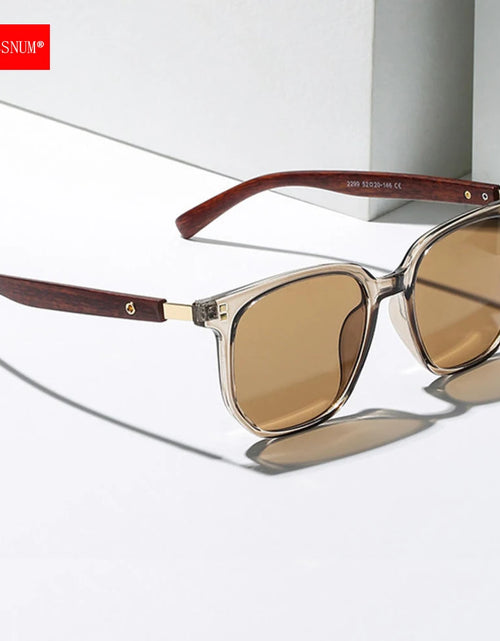 Load image into Gallery viewer, Vintage Square Frame Sunglasses for Women Men 2026 Trendy Retro Wood Grain Plastic Frame UV 400 Protection Eyepeice

