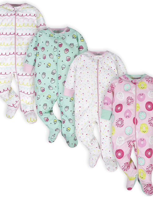 Load image into Gallery viewer, Baby-Girls 4-Pack Sleep 'N Play Footies Multi Pack
